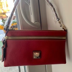 Red Leather Wristlet